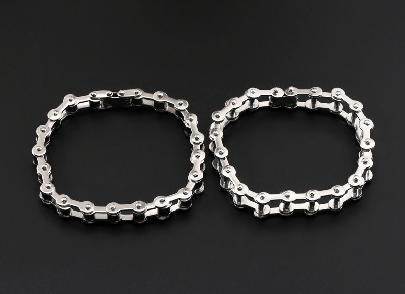 Bracelet tendance en acier inoxydable pour homme, style chaîne de vélo_voghion.com
