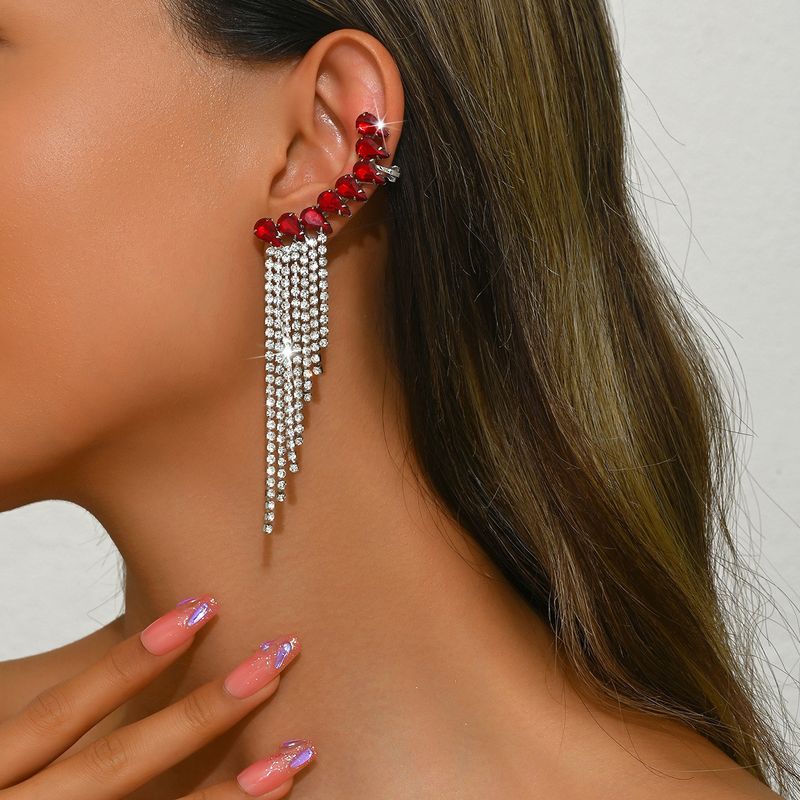 Unisex Earrings Personalized Tassel Earrings Fashionable Temperament Super Flash Diamond Claw Chain Earrings_voghion.com