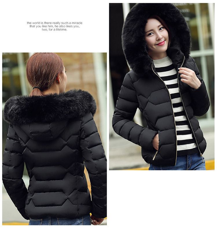 Damenbekleidung, stilvolle, kurze Pufferjacke mit Kapuze für den Winter für Damen – kuscheliger Kunstpelzbesatz, schmale Passform, Reißverschluss, mehrere Taschen, lässig und elegant_voghion.com