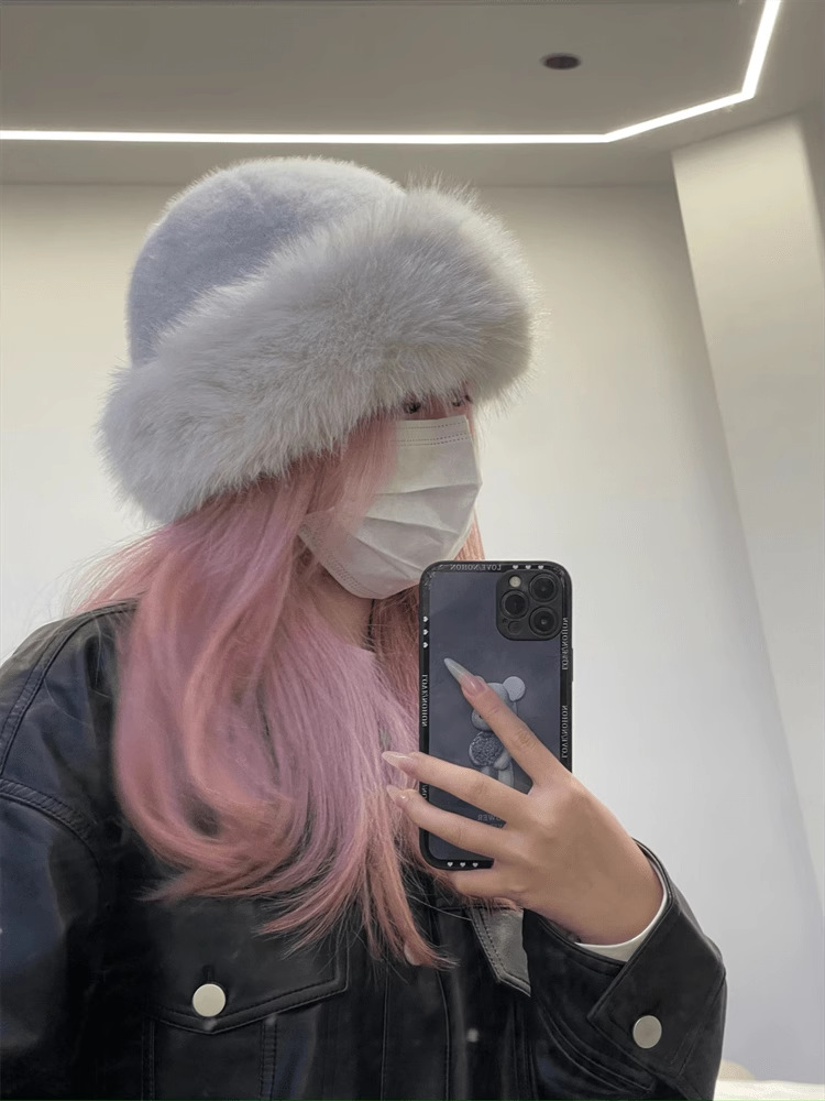 Nuevo gorro de pescador pequeño de felpa para mujer, escaparate de protección para los oídos, frío y cálido, para Otoño e Invierno_voghion.com