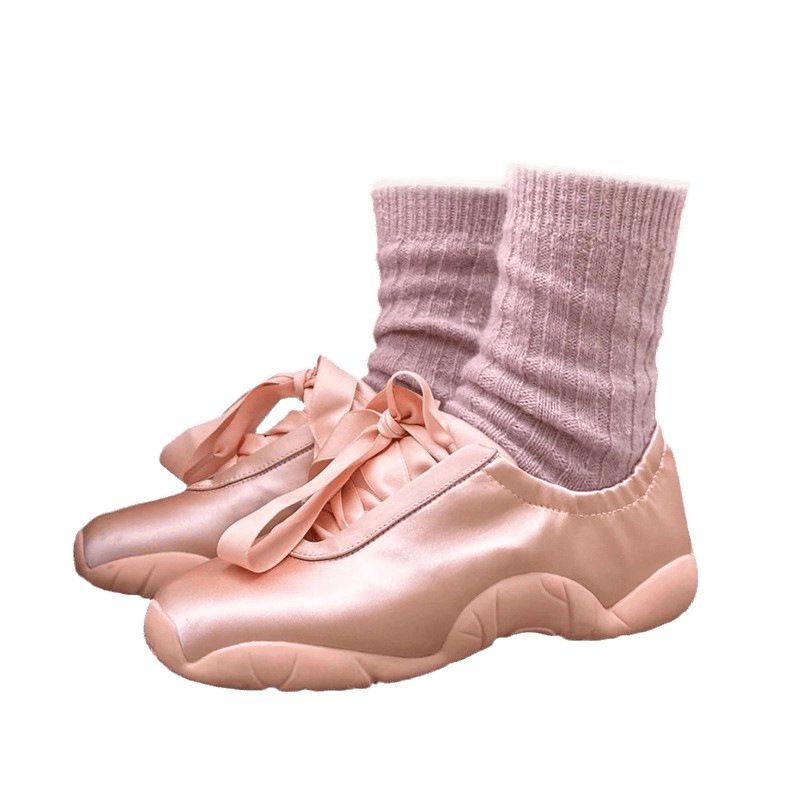 Dexun 2024 Neue weiche Sohle Silber Riemen Kleine Ballett Tanz Laufen Freizeit Sportschuhe Einzelnen Schuh Weiblich_voghion.com