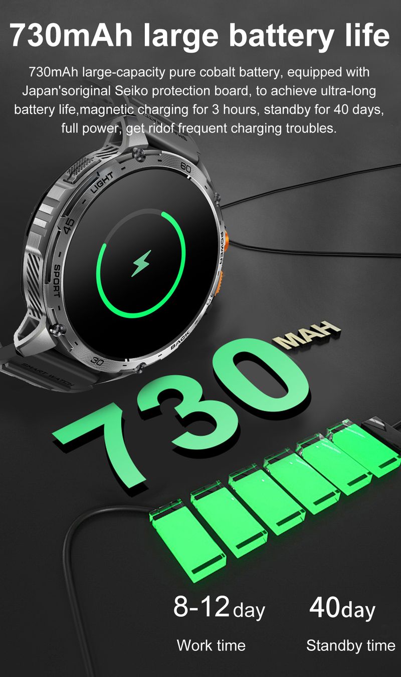 K69 Akıllı Saat Bluetooth Çağrı Kan Basıncı Sesli Asistanı IP67 Su Geçirmez Çoklu Spor Modu Saati_voghion.com