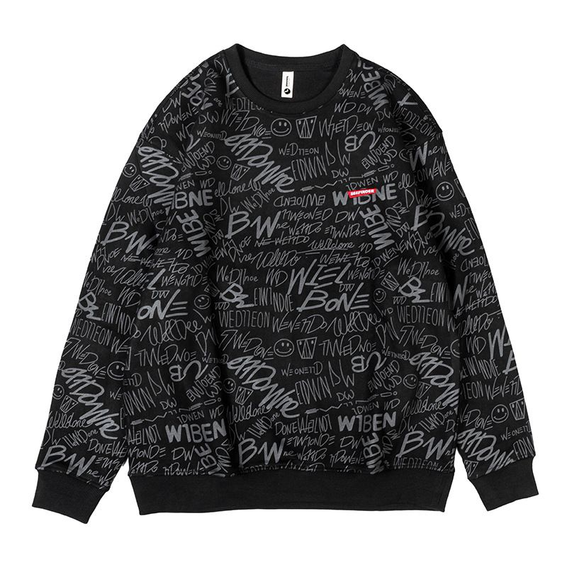 Design Sense Suede Round Neck Sweatshirt For Men, Spring And Autumn New Versatile Fleece Loose Casual Sports Long Sleeve_voghion.com