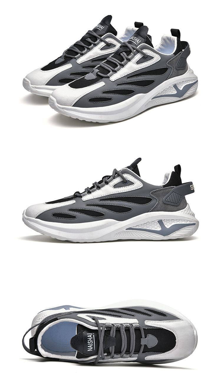 Vīriešu sporta jaunas tendences, mīkstas zoles, pavasara rudens skriešanas apavi, moderni daudzpusīgi, ērti un elpojoši_voghion.com