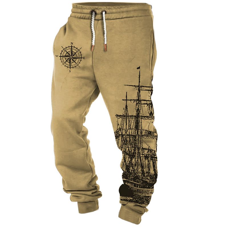 Premium Products New Autumn And Winter Men's Digital Printed Solid Color Pattern Men's Youth Casual Pants_voghion.com