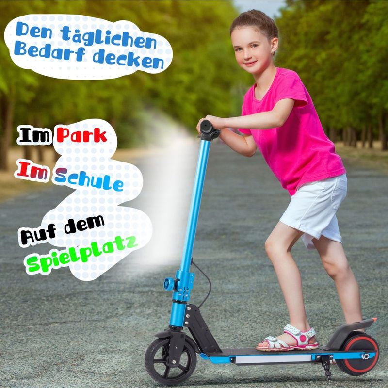 Cityroller Kinderroller 6,5'' E-Roller per 6-12 anni 60Wh, max. 5-8 km, Klappbar Belastbarkeit 50 Kg, 14 km/h, EBS+Fußbremse_voghion.com