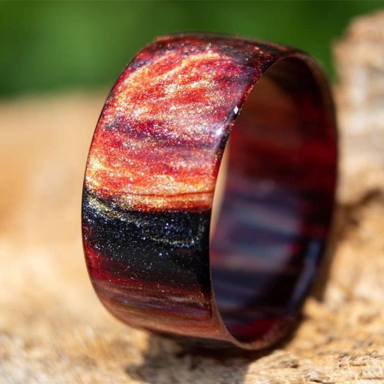 New Acrylic Resin Colorful Starry Sky Women's Ring Set For Index Finger_voghion.com
