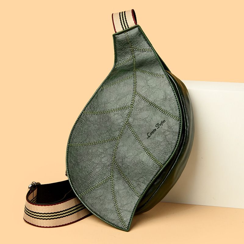 Women's Waist Adjustable Wide Strap Versatile Hot-Selling Leaf Shape Crossbody Chest Bag_voghion.com