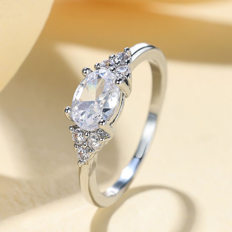 Nuovo anello unisex semplice, elegante e alla moda, in oro rosa con micro pavé di diamanti e zirconi a quattro punte_voghion.com