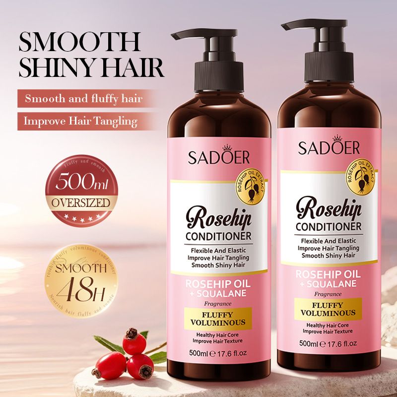 Balsamo 500 ml all'olio di rosa canina, maschera per capelli nutriente, volumizzante e soffice_voghion.com