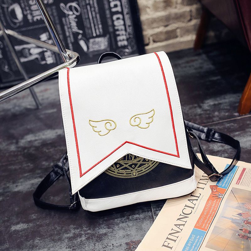 Embroidered Wings Sakura Anime Cartoon Peripheral Schoolbag, 2025 New Recommended_voghion.com