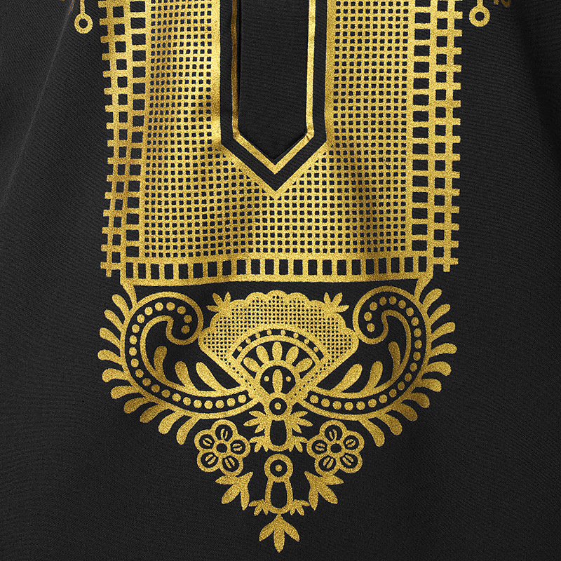 Herre Casual Fashion Bronzed Pullover skjorte Tuten Lang skjorte Muslin Lige skjorte_voghion.com