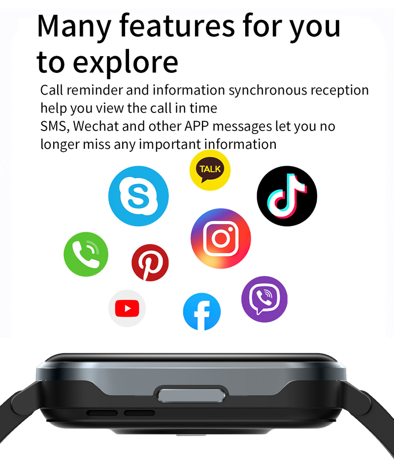 Lady Sports Smart Watch, IP68 waterdichte smartwatch, groot scherm, Bluetooth-oproep Hartslag Bloeddruk Slaapmonitoring_voghion.com