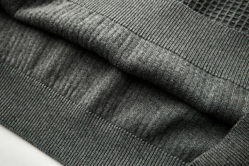 Herrenbekleidung Herren Retro Waffelstruktur Schulter Fitness Gestricktes Kurzarm-T-Shirt Casual_voghion.com