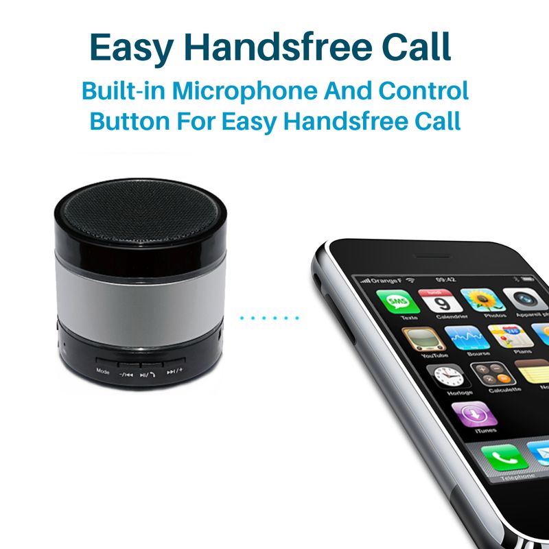Mini enceinte portable sans fil Bluetooth JUSTOP, LED, basses puissantes, microSD, Royaume-Uni_voghion.com