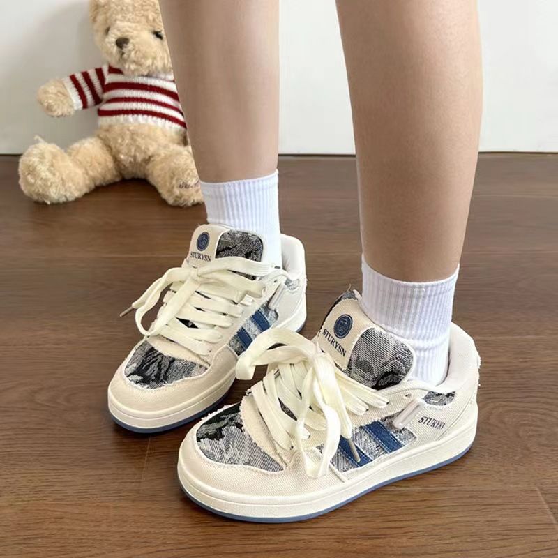 What fish women's niche bread board small white Korean version four season sports shoes learning_voghion.com