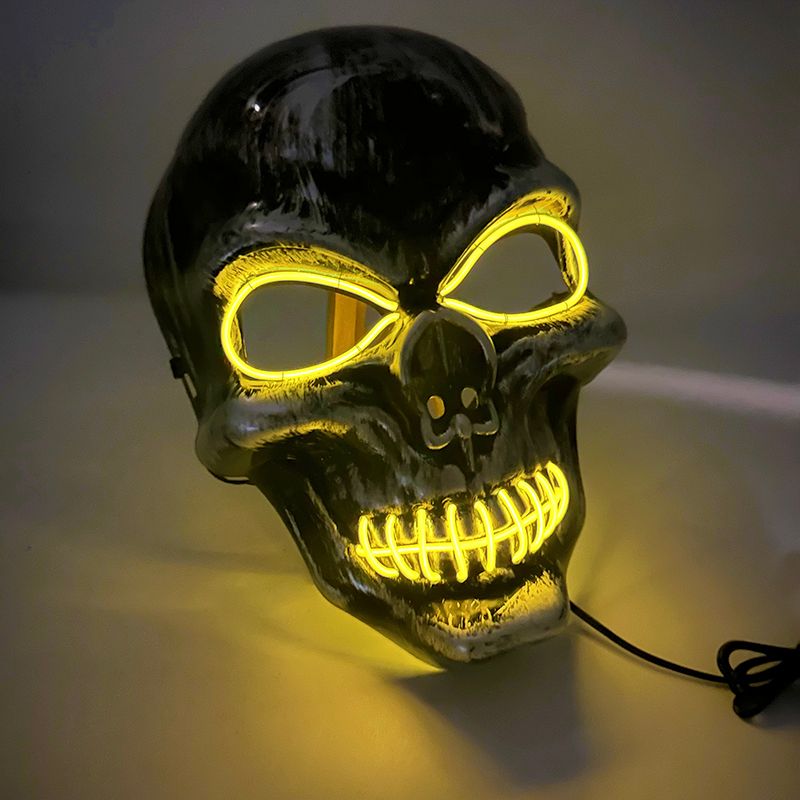 LED Marshmallow Cos Mask For Dance DJ Party Decoration Show Props Masquerade Birthday Party Mask With Gloves Cool Dexoration_voghion.com
