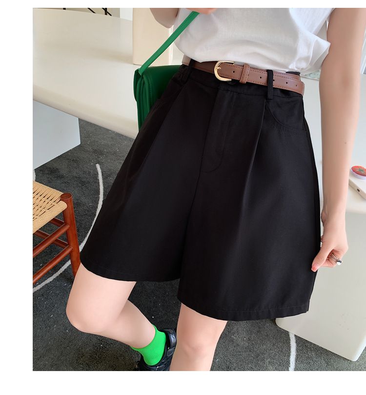 Dameskleding Losse en casual wijde A-lijn shorts Hoge taille Kleine maten werkshorts_voghion.com