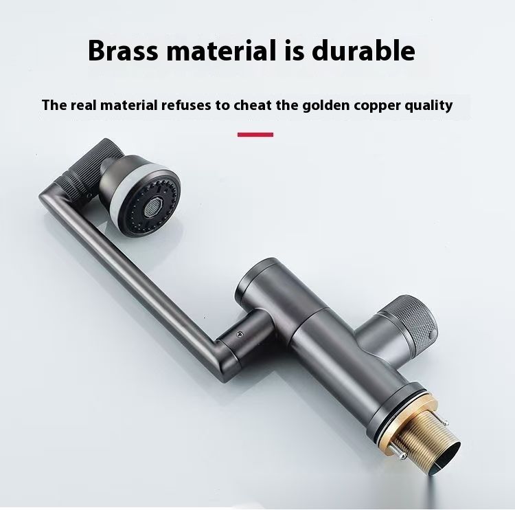 Kupfer RYYD Volldigitalanzeige Warm- und Kaltwasser-Armatur mit mechanischem Arm, universell drehbar, für Badezimmerschränke, Waschbecken_voghion.com
