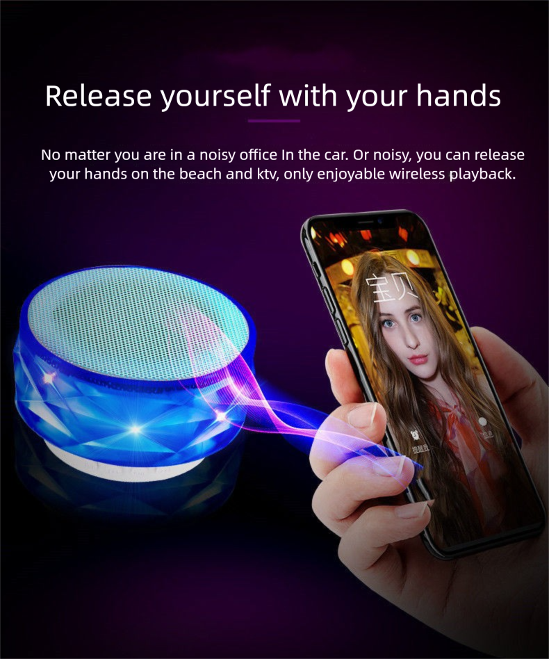 Colorful Light Wireless Bluetooth Mini Card Slot Subwoofer Portable Phone Computer Small Speaker_voghion.com