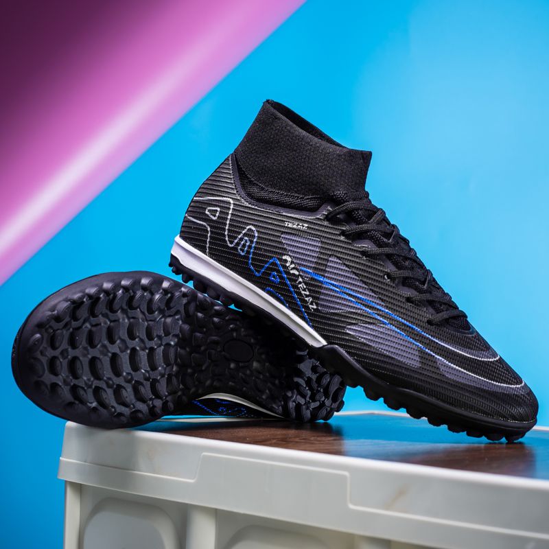 Scarpe da calcio alte da uomo, da esterno e da interno, da ginnastica, con tacchetti TF, sportive, per adolescenti_voghion.com