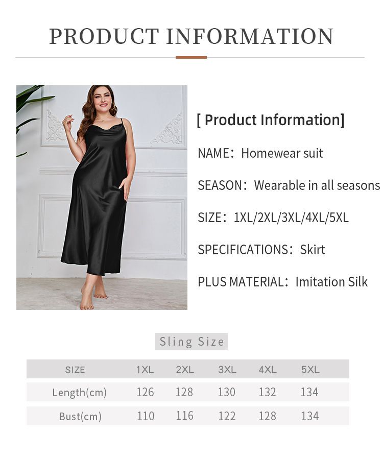 Dames Nachtkleding Danilin Plus Size Plus Size Pyjama's Dames Modieuze Ademende Casual Pyjama's Lange Gesimuleerde Zijde Sexy Jarretel Nachtjapon_voghion.com