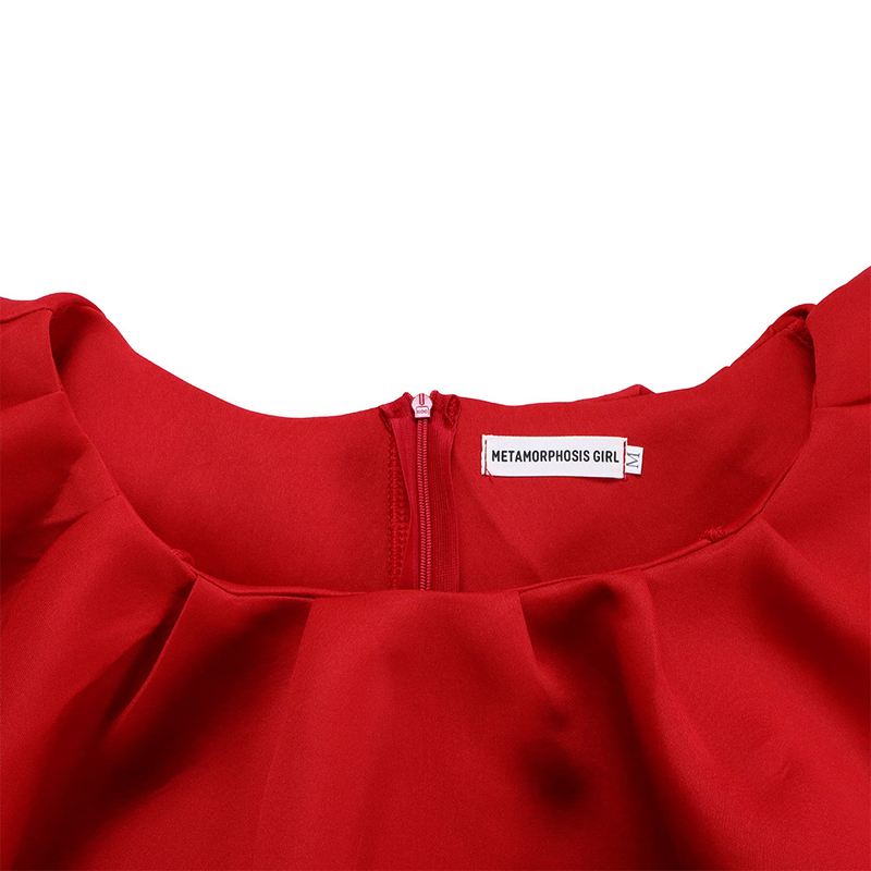 Gonna arricciata con temperamento alla moda da donna, ampia gonna da banchetto_voghion.com