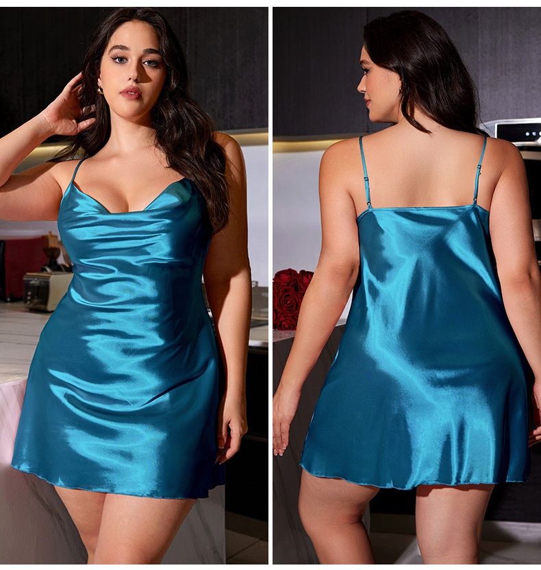 luckyqqyp Yaoting Cross-Border New Large Size Dress Silk Sexy Backless Camisole Nightdress SQ22012_voghion.com