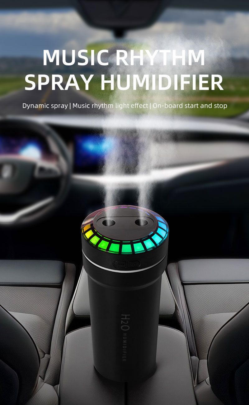 produto quente carro umidificador RGB som captador voz ritmo controlado atmosfera luz colorido aromaterapia spray atomizador_voghion.com