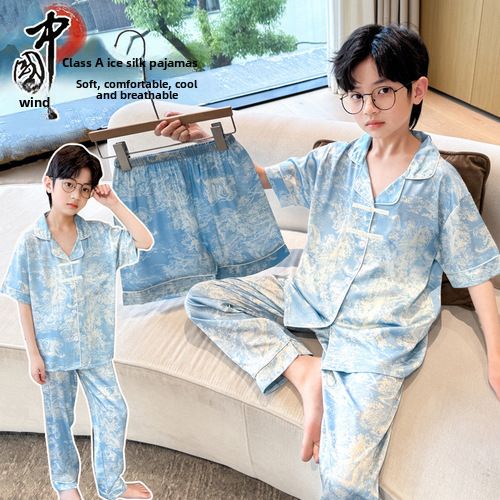 Pyjamas Kinder Sommer Klasse A Modal Kinderhaus Kleidung Anzug Kinder und Mädchen Pyjamas Damen Sommer_voghion.com