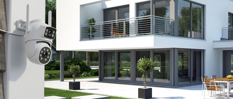 Dual Lens Security Camera Outdoor, 2.5K/6MP WiFi Outdoor Cameras for Home Security with Auto Tracking, Human Detection, 30m Color Night Vision_voghion.com