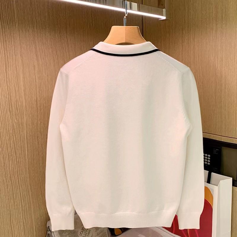 Minimally Casual Men's Clothing High-end Feel Rugged Handsome Style. Knitted Sweater For Autumn, Top With A Collar And_voghion.com
