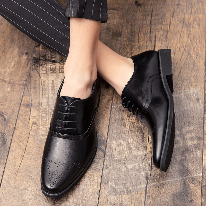 Scarpe da sposa da uomo in pelle traspiranti, stile coreano, alla moda, casual, formali, britanniche, brogue, taglia grande_voghion.com
