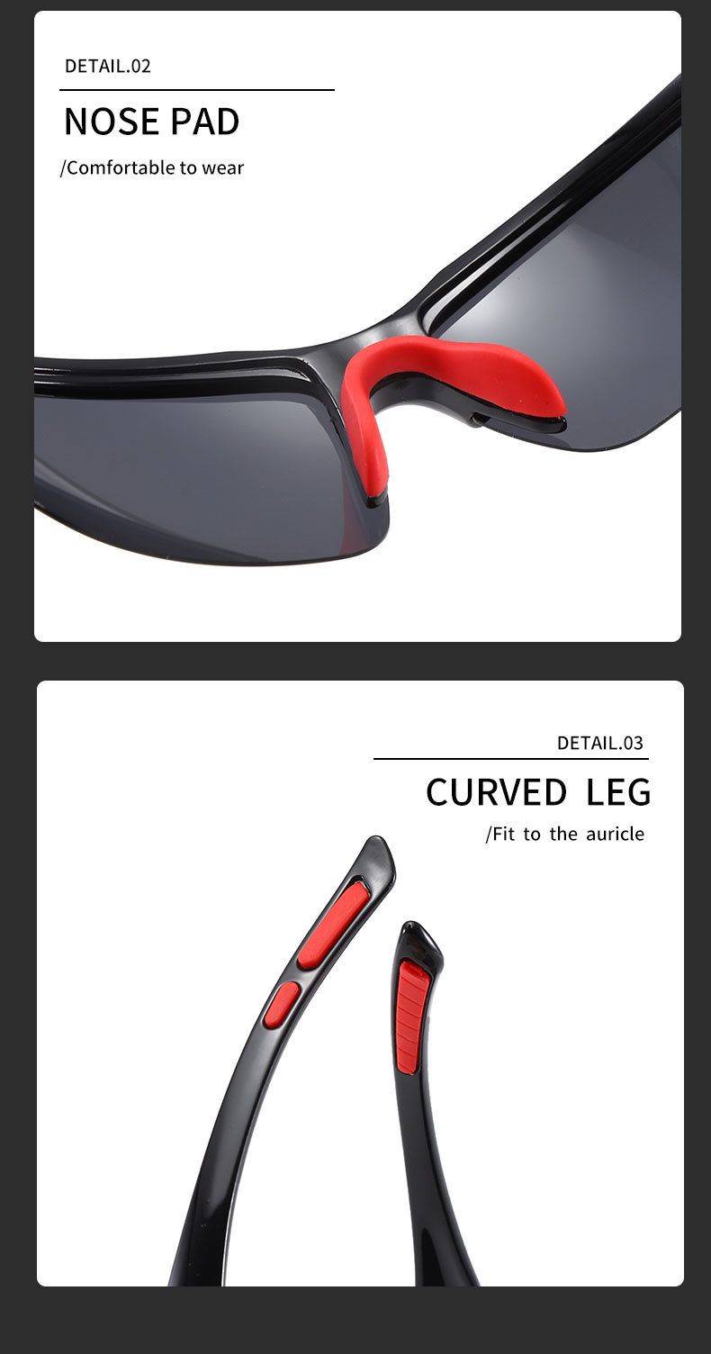 Polarisierte Sport-Halbrahmen-Sonnenbrille für Herren, Sonnenbrillen zum Radfahren und Laufen, leichte Augenschutzbrille_voghion.com