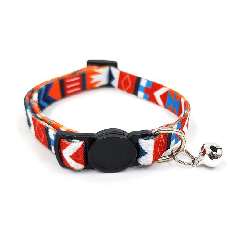 Cat Detachable Adjustable Pattern Tribal Aztec Southwest Safety Pet Collar_voghion.com