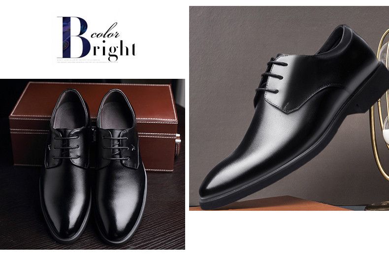 Chaussures en cuir pour hommes printemps et automne nouvelles chaussures d'affaires formelles décontractées pour hommes bureau britannique jeunesse mariage du marié_voghion.com