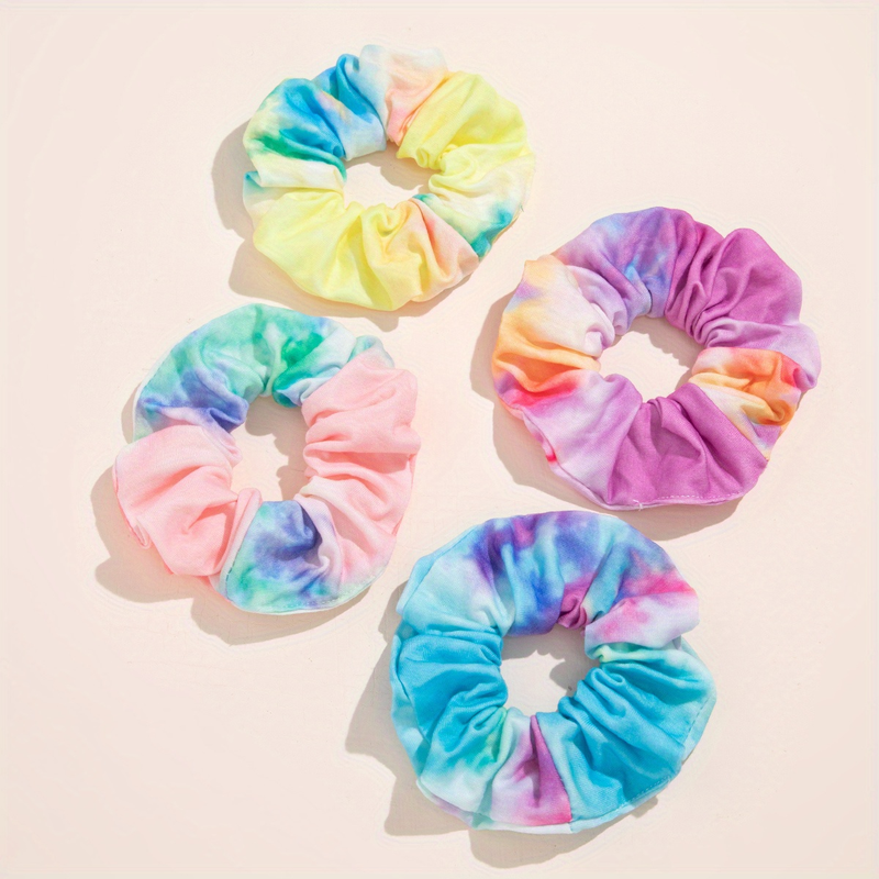 4 elastici per capelli coloranti per capelli bohémien per donne e ragazze - Elastici per capelli retrò in morbido tessuto per capelli ricci, fini, spessi e sottili - Eleganti e confortevoli_voghion.com
