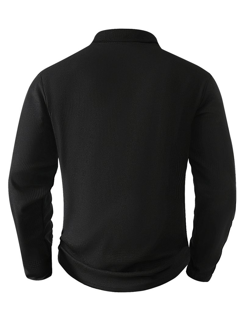 Spring And Autumn New Men's T Shirt Sweater Casual Sports Colorblock Long Sleeve Turtleneck Half Zipper Top_voghion.com