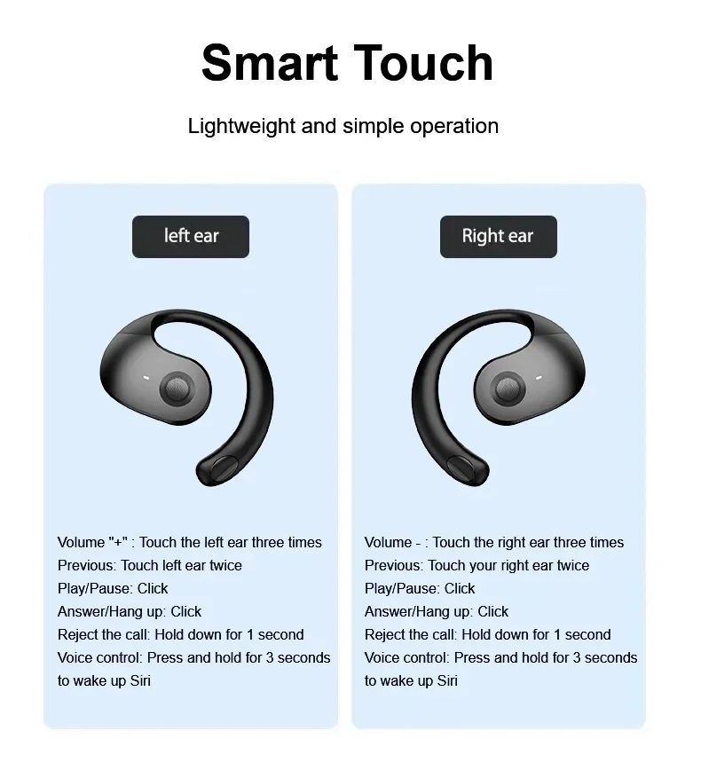 OWS Wireless Headphones Bluetooth Headset Earbuds For Phone_voghion.com