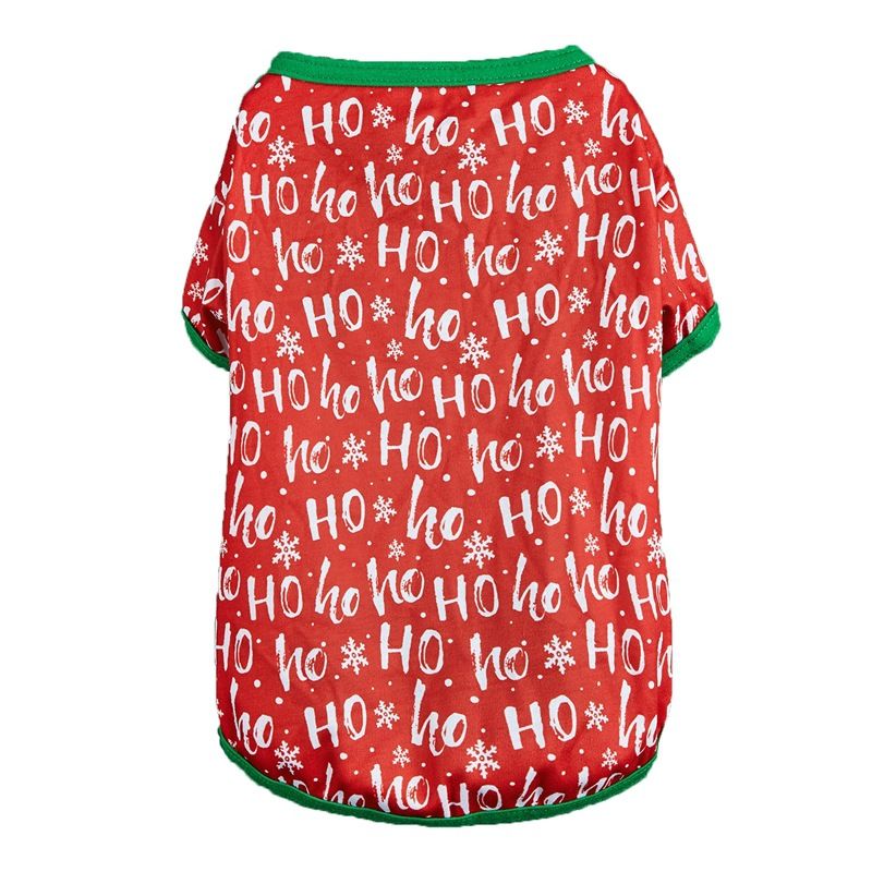 Ubranka dla psa na Boże Narodzenie Święty Mikołaj Czerwony Zielony cienki oddychający T-shirt dla zwierząt Teddy mały szczeniak Sznaucer ubranka dla psa_voghion.com