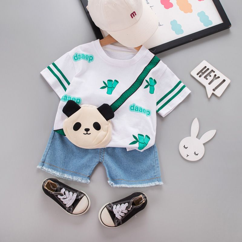 Five Little Seven Abbigliamento per bambini 2024 Nuovo stile estivo 0-4 Set di magliette a maniche corte con scollo rotondo per ragazzi e ragazze_voghion.com