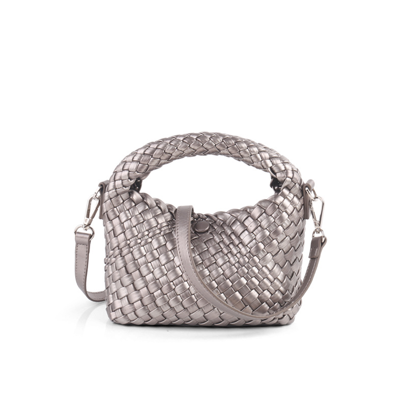 Umhängetasche Neue Tasche Hochwertige Version Handgefertigte Einfarbig Gewebte Lunchbox Handtasche Senior Sense Umhängetasche Für Frauen_voghion.com