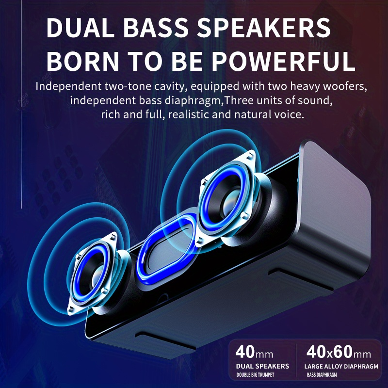 Altoparlanti wireless ZEALOT S31 da 10 W, altoparlante wireless portatile da esterno, doppio accoppiamento, batteria da 1500 mAh, 8 ore di riproduzione stereo ad alto volume, in forte espansione_voghion.com