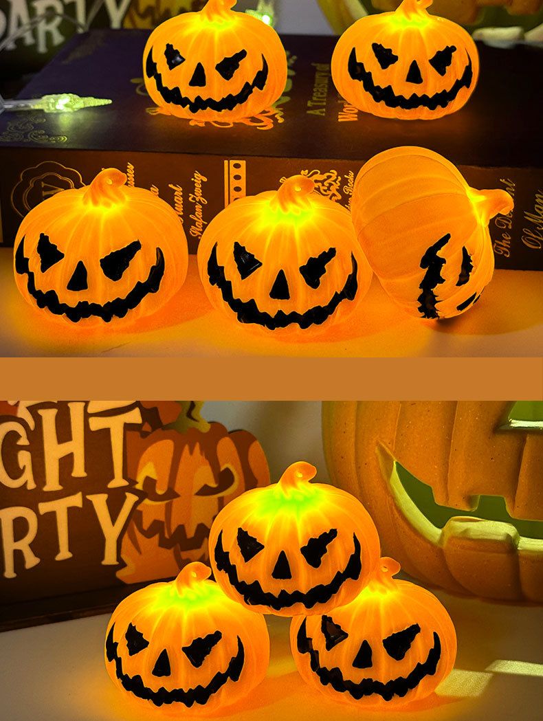 Halloween græskar lanterne sjov LED lysende nat lys indkøbscenter bar fest layout atmosfære dekoration ornamenter_voghion.com