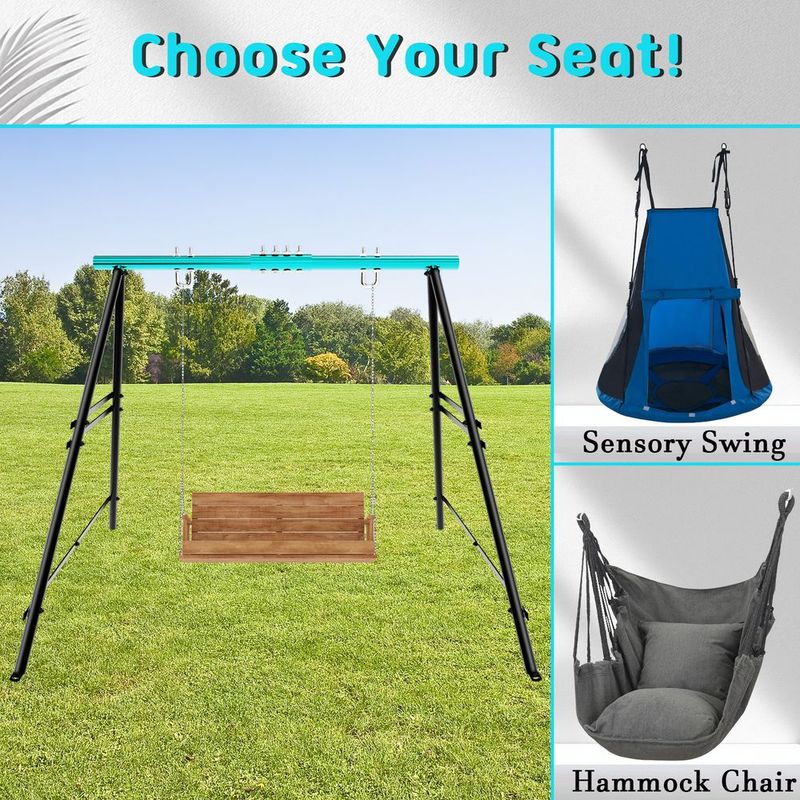 Swing Sets For Backyard, Outdoor Porch Swing Frame, Hammock Chair Stand Only, Max Load 550Lbs A-Frame Swing Stand, Swing Set For Patio, Playground, Park, Swing Not Include_voghion.com