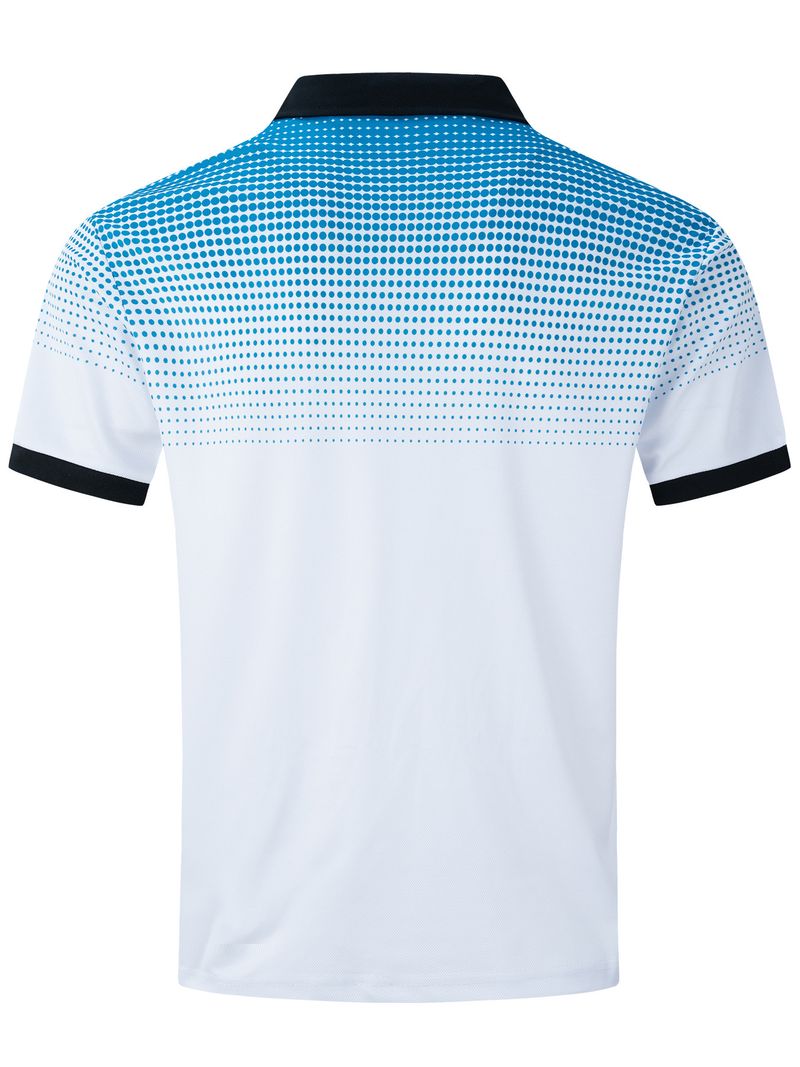 001 European And American INS Cross-Border Summer Gradient Print Polka Dot Short Sleeve Men's Sports Polo Shirt_voghion.com