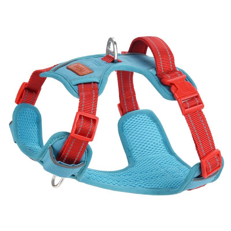 Pettorina per cani in pelle PU con strisce riflettenti antideflagranti, stile gilet_voghion.com