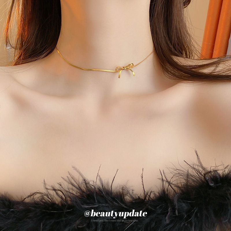 Arc simplu din oțel titan cu lanț individualizat din os de șarpe cu vânt rece, accesorii unice pentru colier nou pentru navetiști_voghion.com