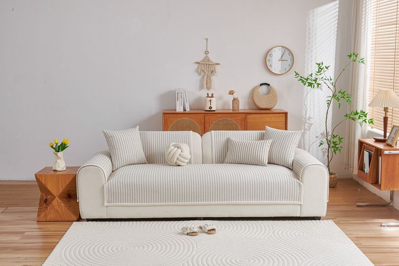Premium Chenille Sofa Kussenhoezen & Kussensets – Moderne Gestreepte & Effen Beschermers voor 3-zitsbanken, Antislip & Ademend_voghion.com