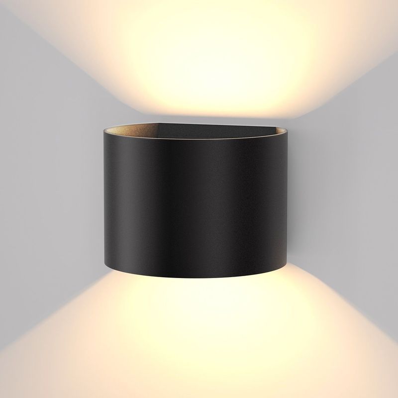 Glitzerlife LED Wandleuchte Innen Wandlampe - Aussenlampe Schwarz Wandbeleuchtung Aussen 5W Up Down Außenleuchte IP65 Wandstrahler 3000K Warmweiß Außenbeleuchtung_voghion.com